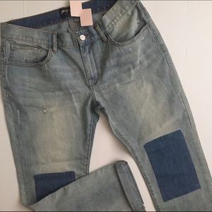 Nasty Gal patched boyfriend jeans size 30